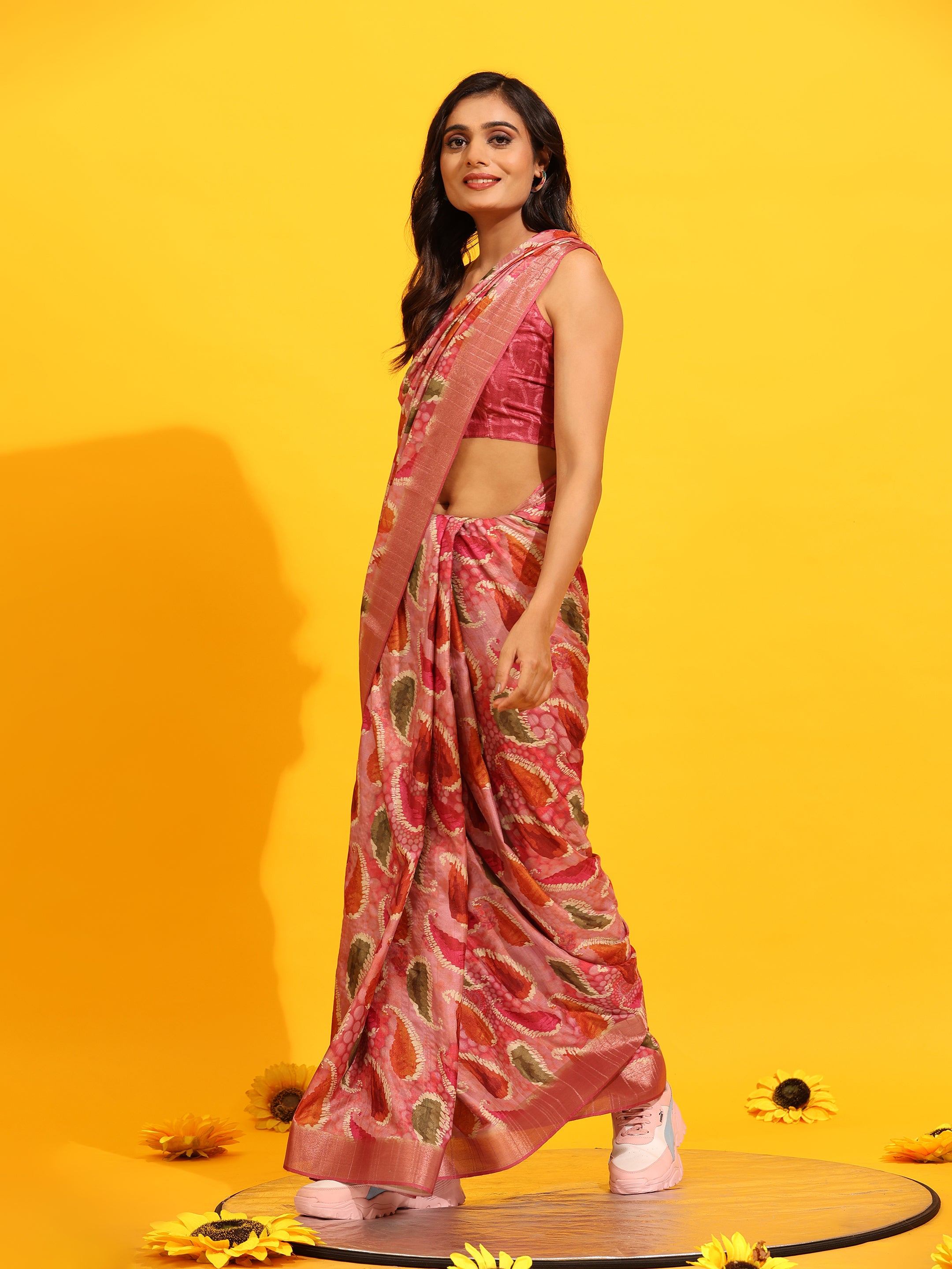 Kanchipuram Pattu Digital Print Silk Saree