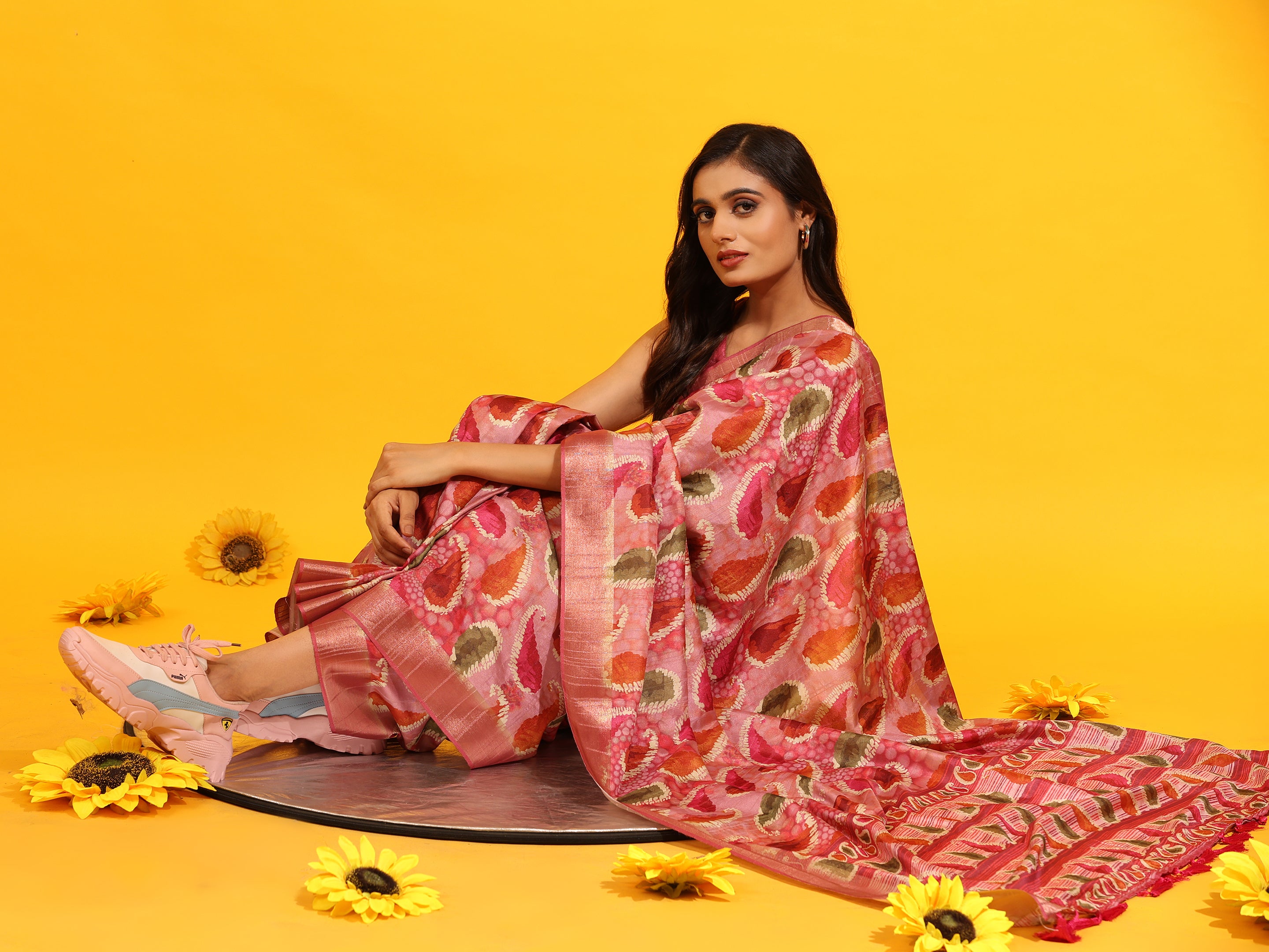 Kanchipuram Pattu Digital Print Silk Saree