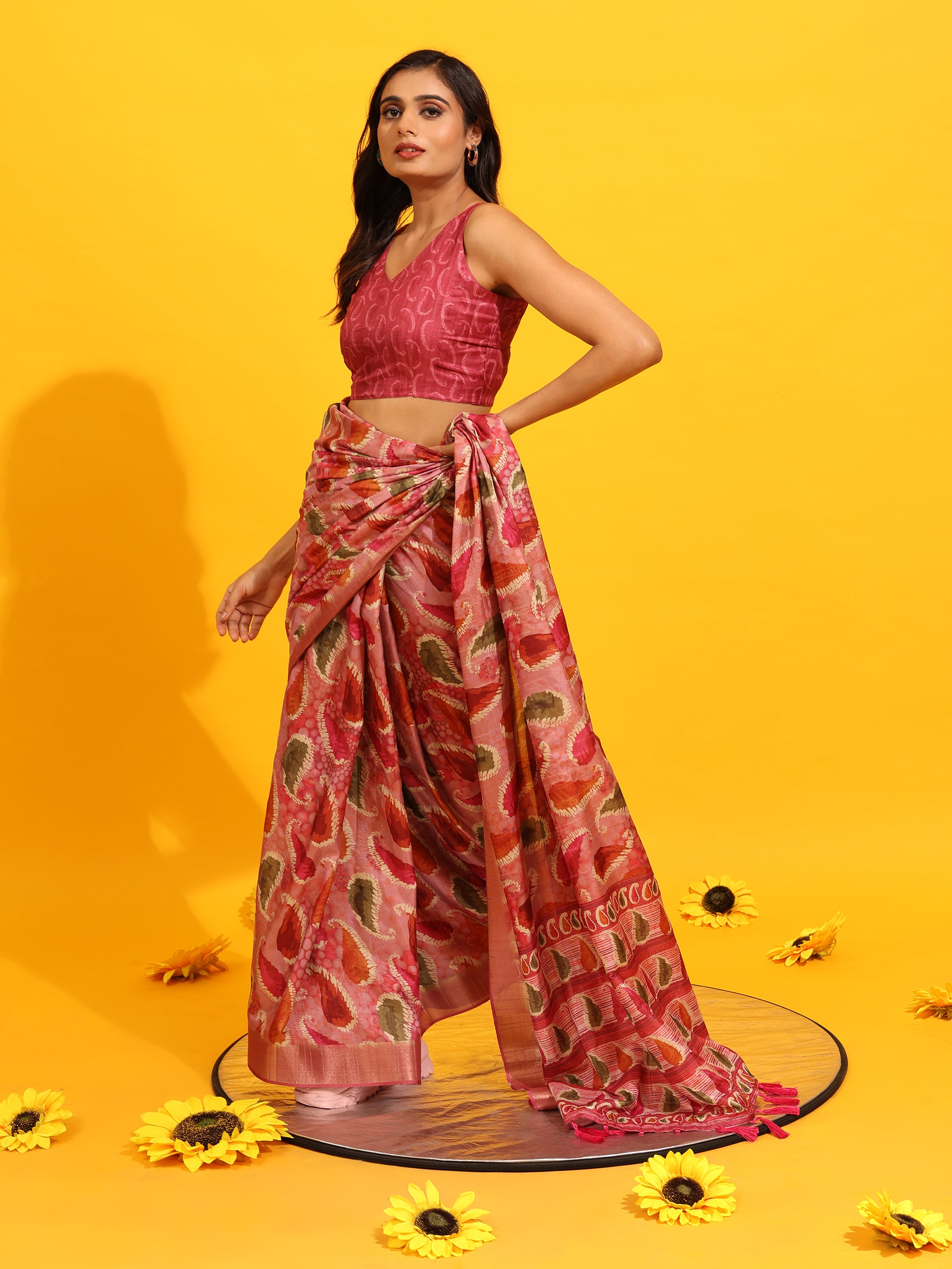 Kanchipuram Pattu Digital Print Silk Saree