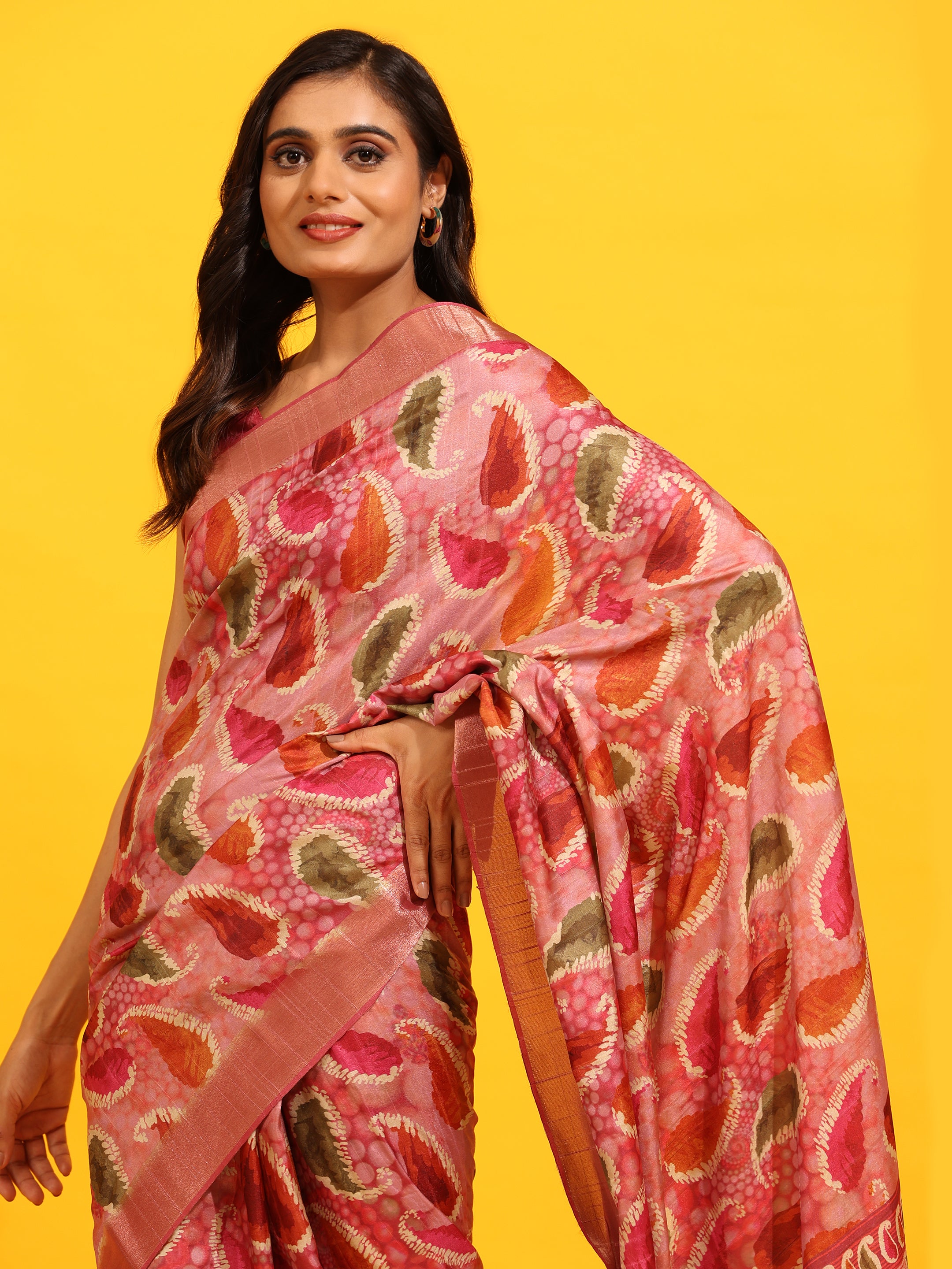 Kanchipuram Pattu Digital Print Silk Saree