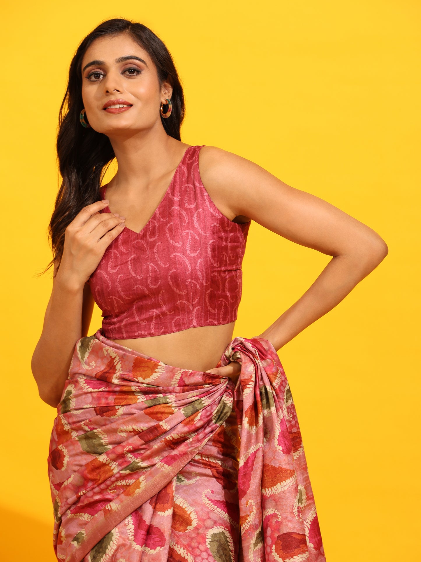 Kanchipuram Pattu Digital Print Silk Saree