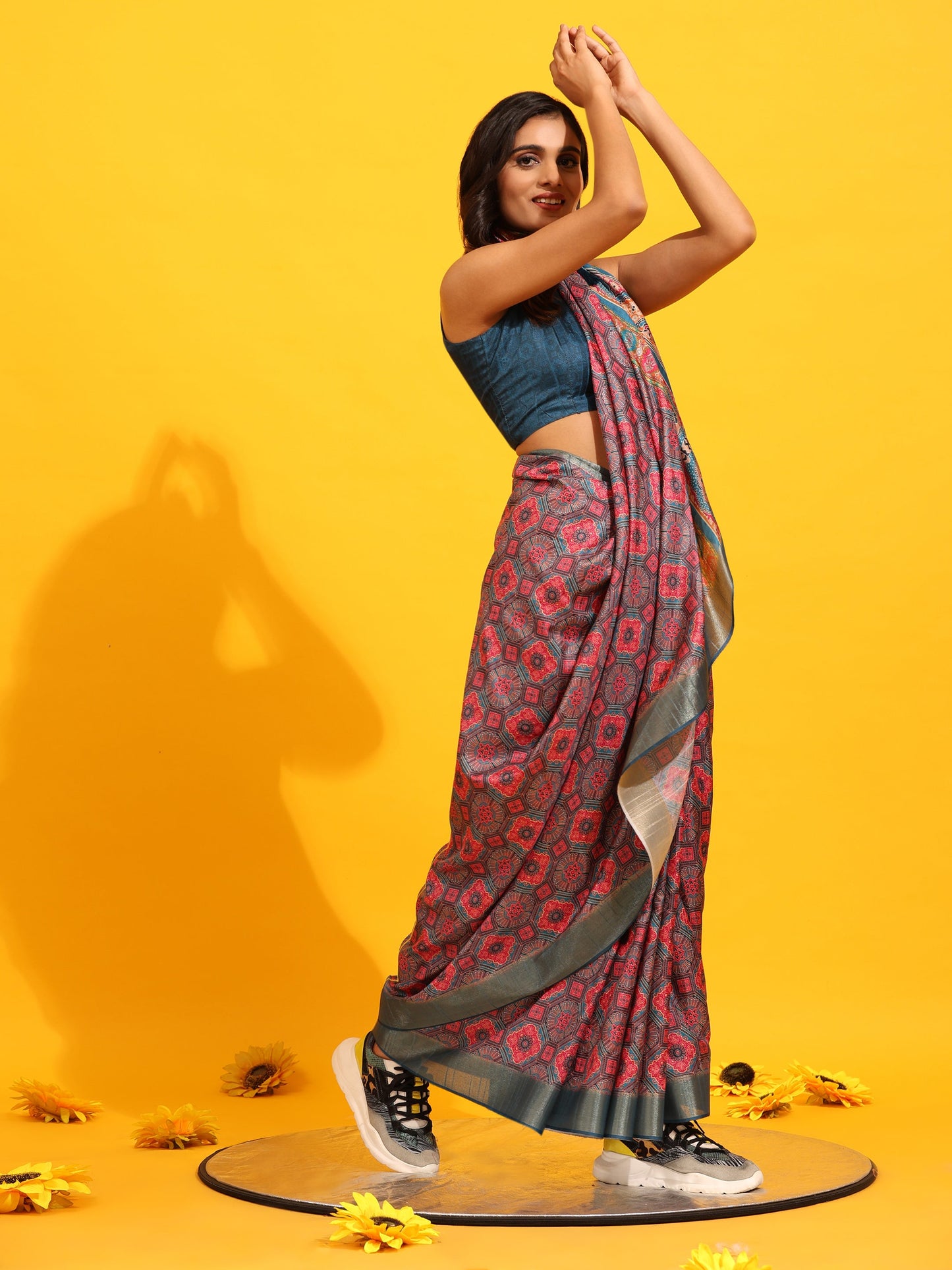 Kanchipuram Pattu Digital Print Silk Saree