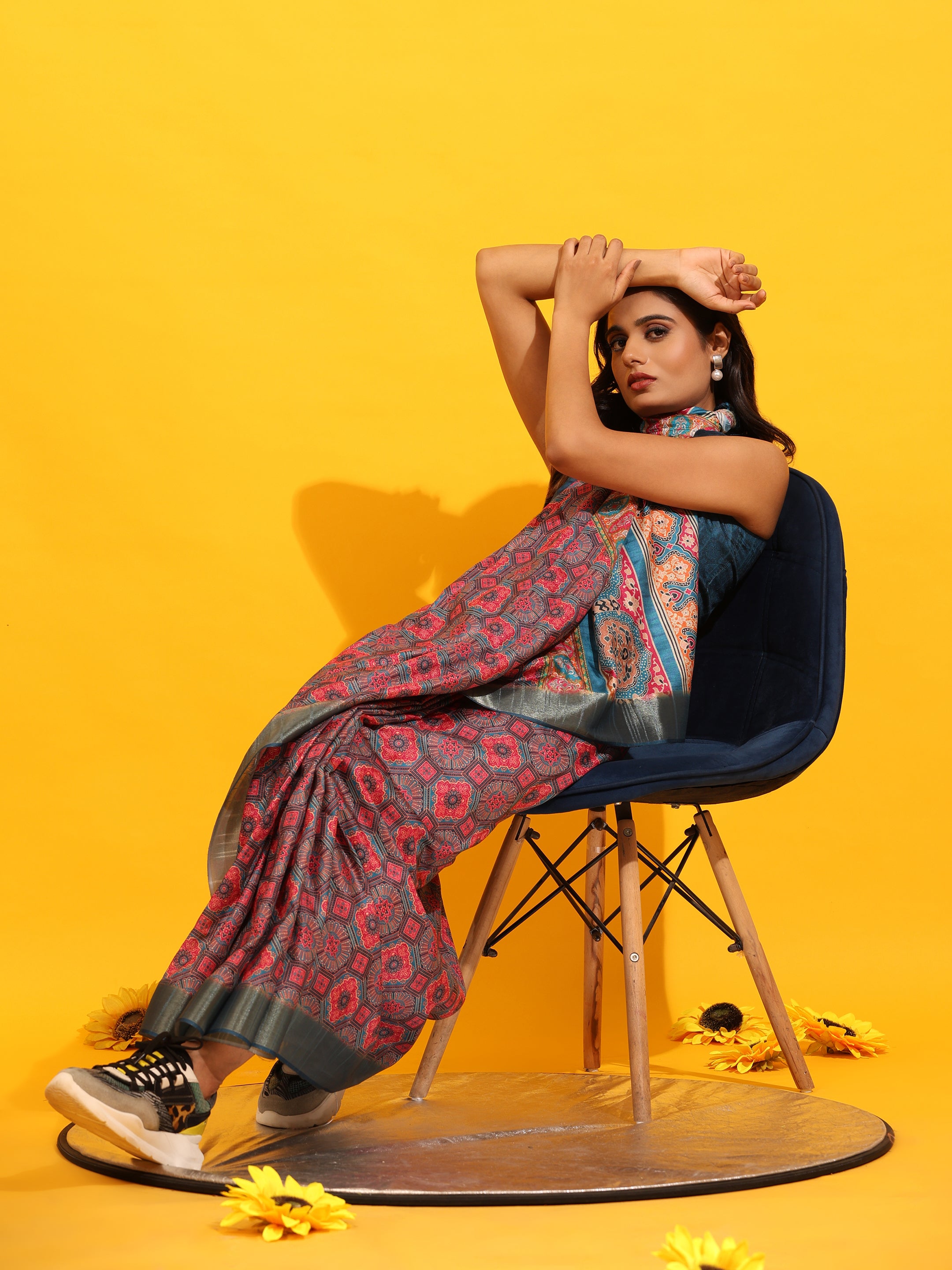 Kanchipuram Pattu Digital Print Silk Saree