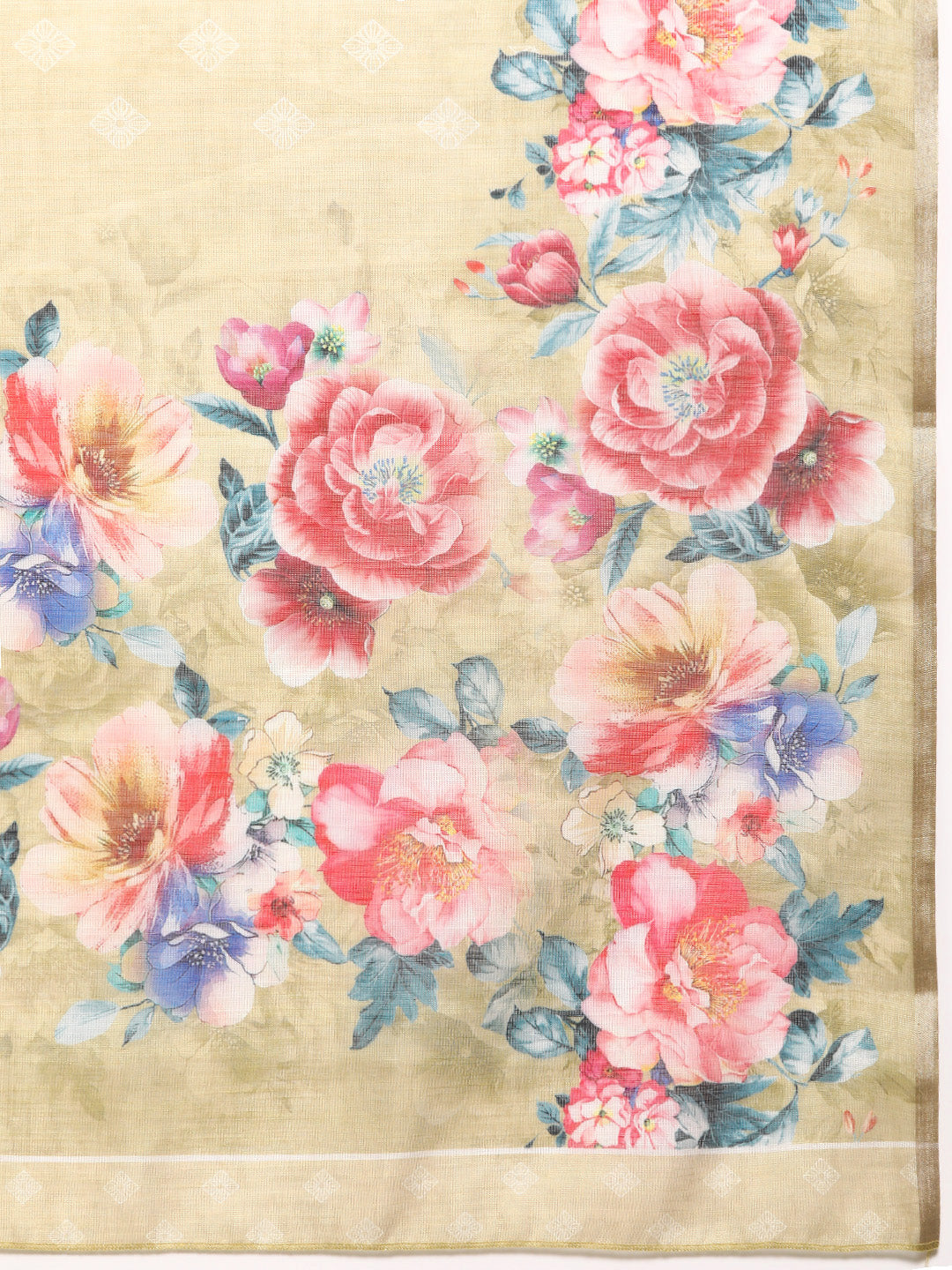 Women's Cotton Blend Floral Print Saree