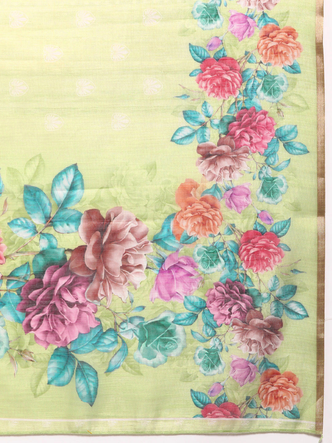 Women's Cotton Blend Floral Print Saree