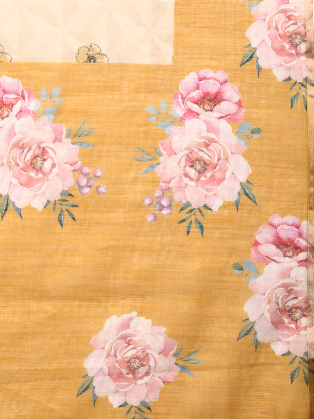 Women's Cotton Blend Floral Print Saree