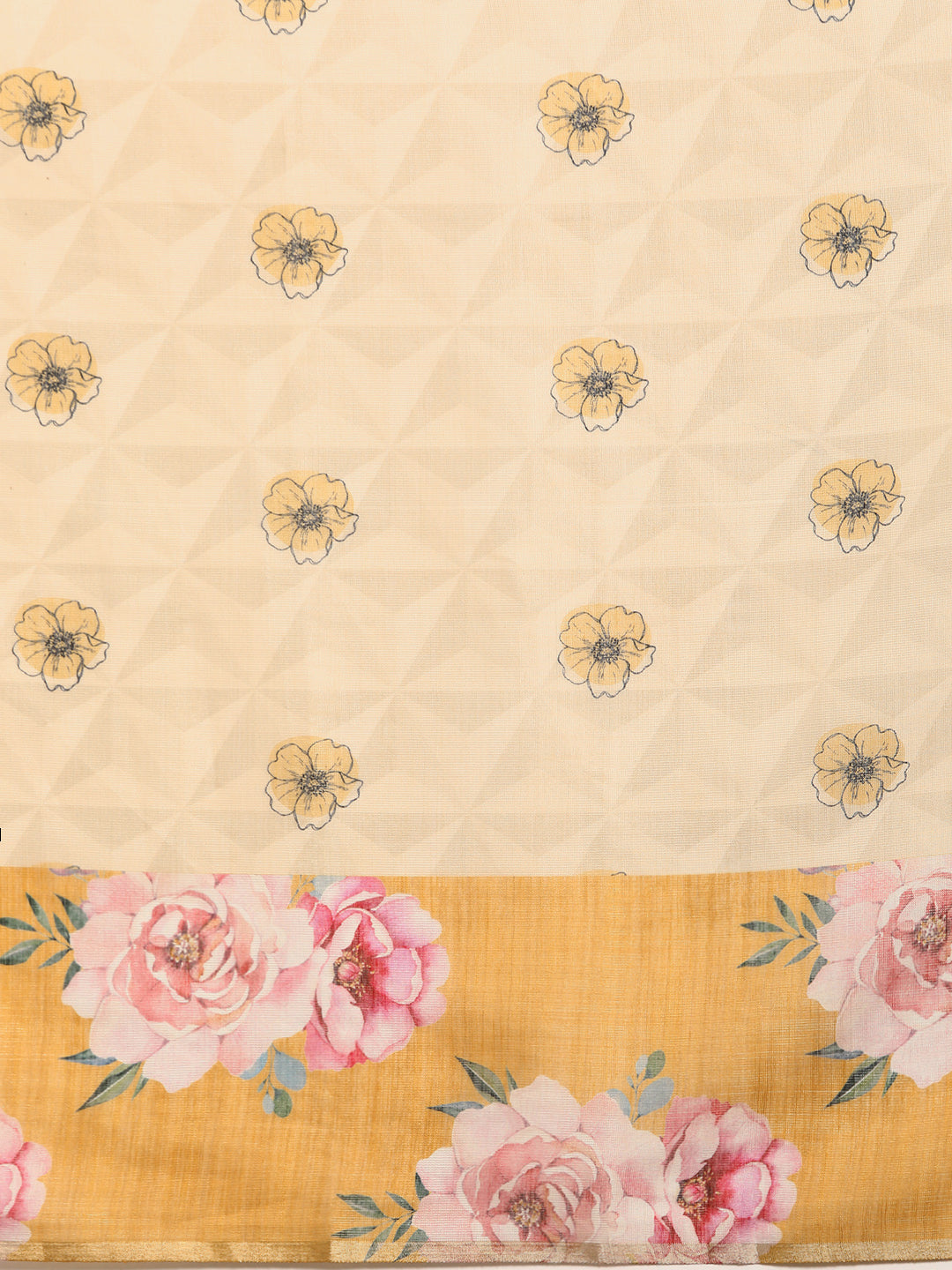 Women's Cotton Blend Floral Print Saree