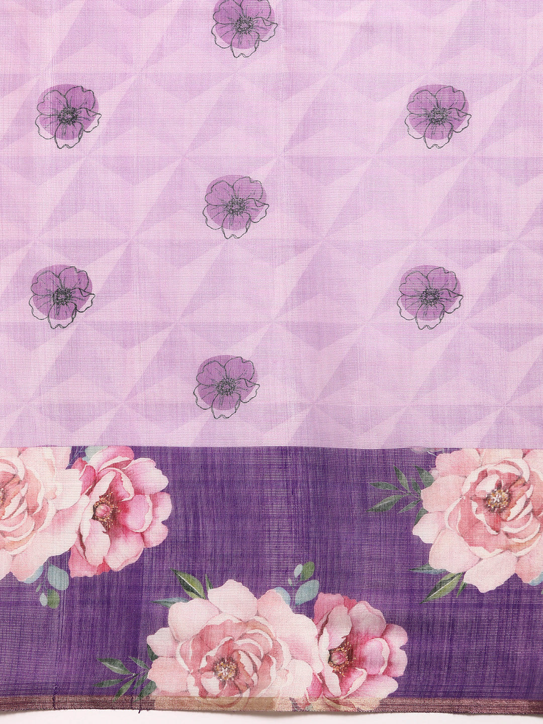 Women's Cotton Blend Floral Print Saree