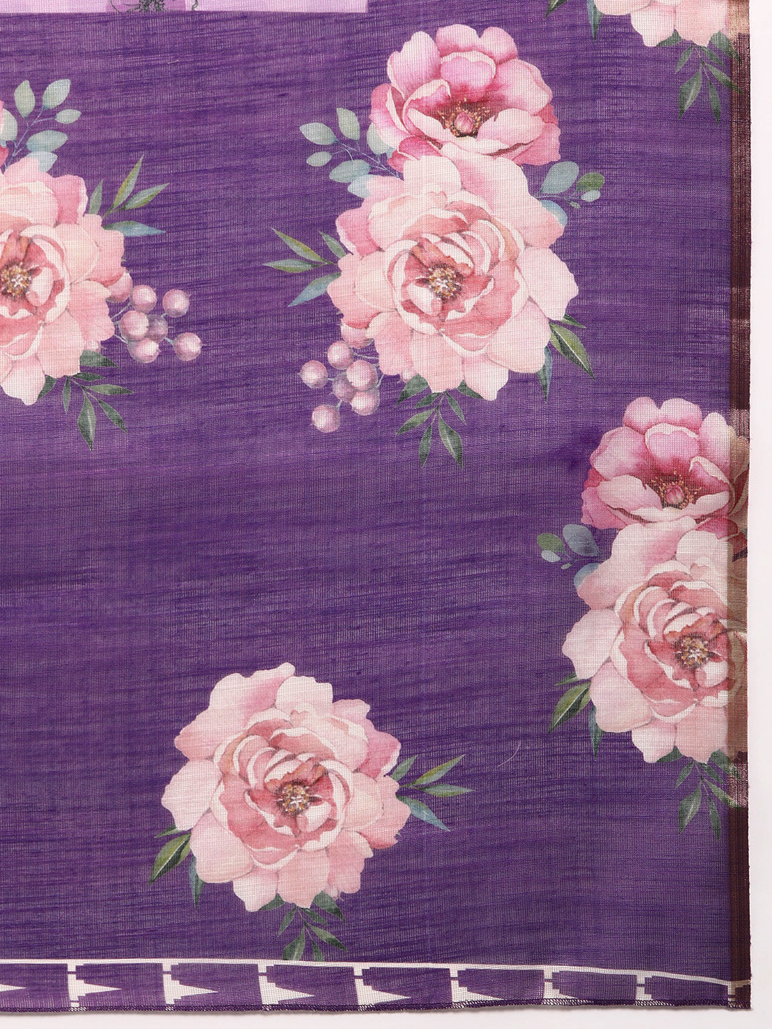 Women's Cotton Blend Floral Print Saree
