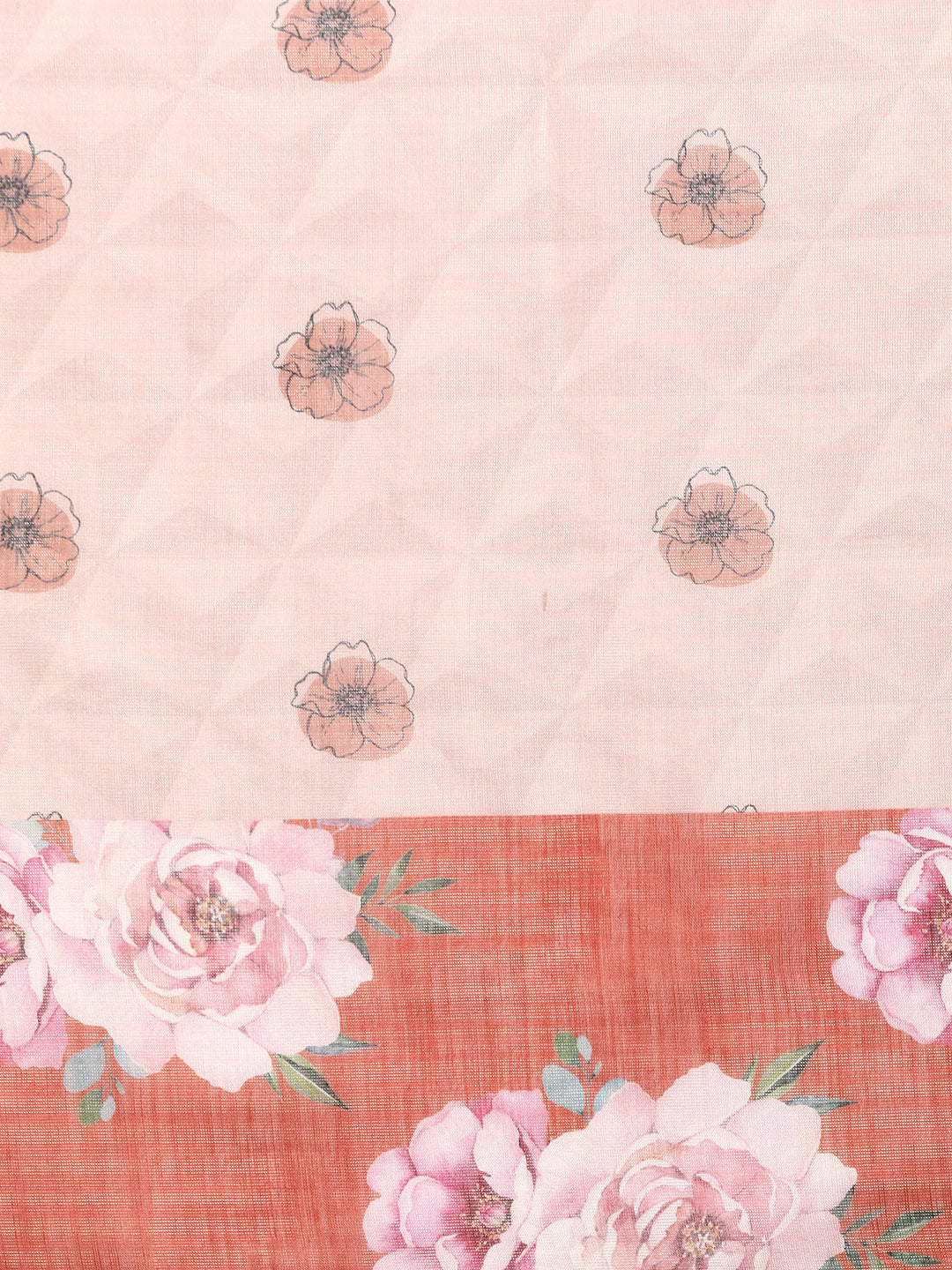 Women's Cotton Blend Floral Print Saree