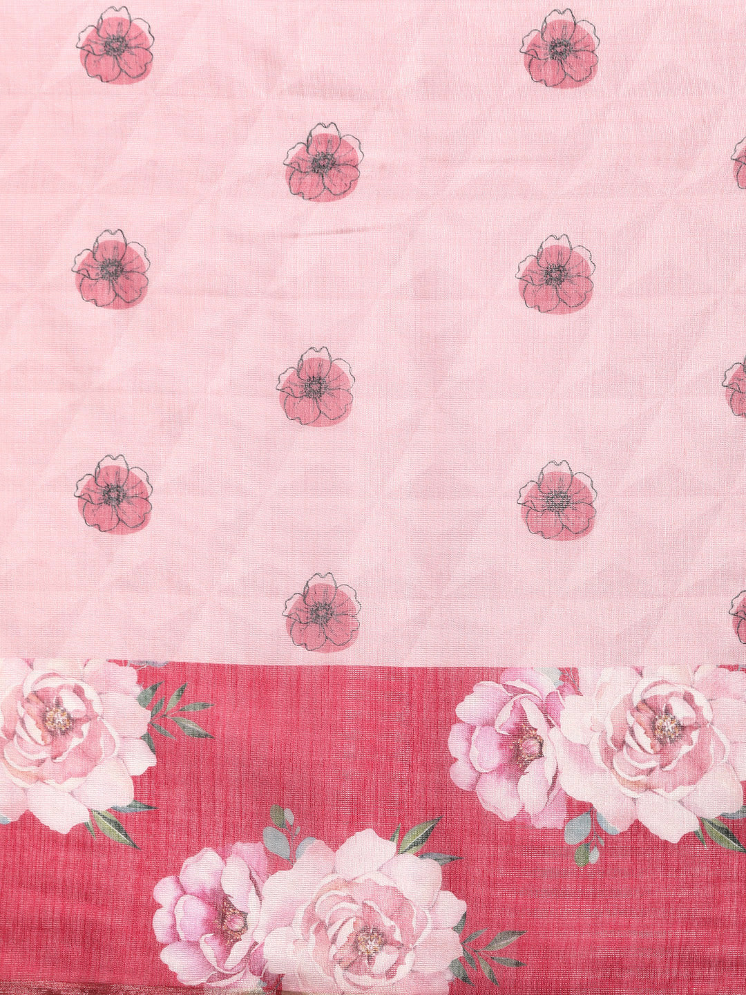 Women's Cotton Blend Floral Print Saree