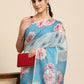 Women's Cotton Blend Floral Print Saree
