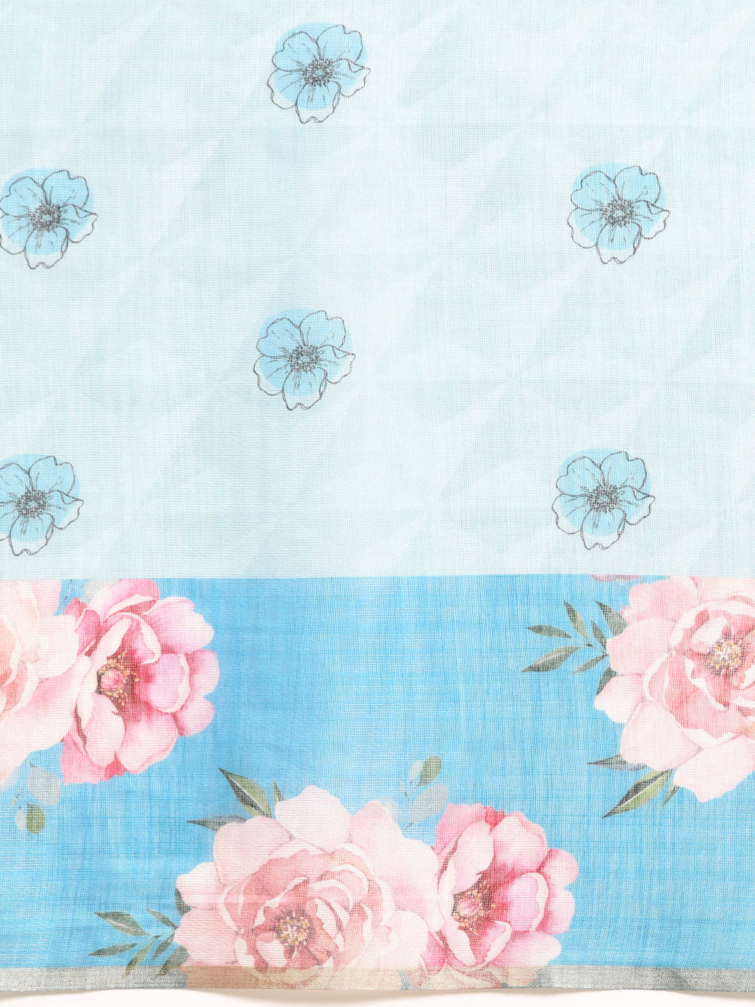 Women's Cotton Blend Floral Print Saree
