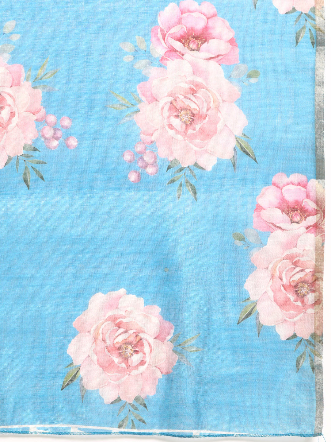 Women's Cotton Blend Floral Print Saree