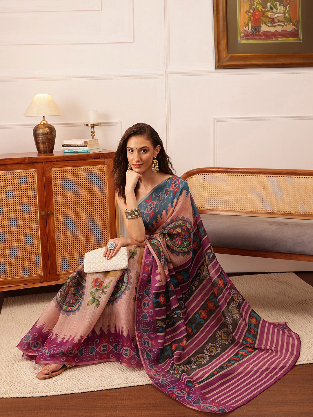 Women's Cotton Silk Floral Printed Saree