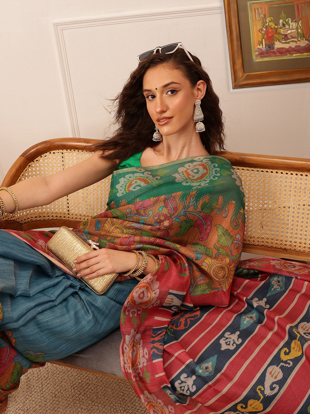 Women's Cotton Silk Floral Printed Saree