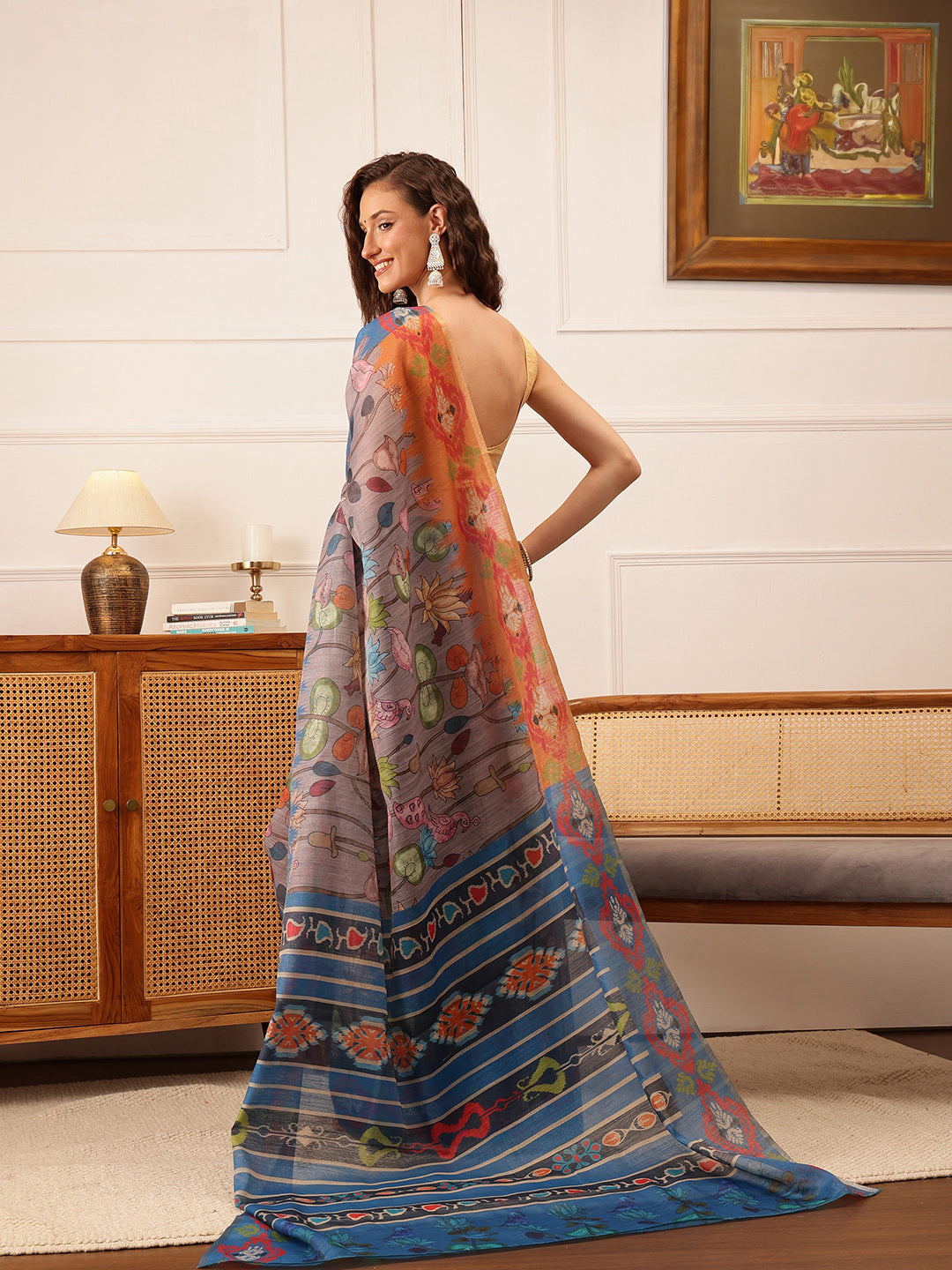 Women's Cotton Silk Floral Printed Saree