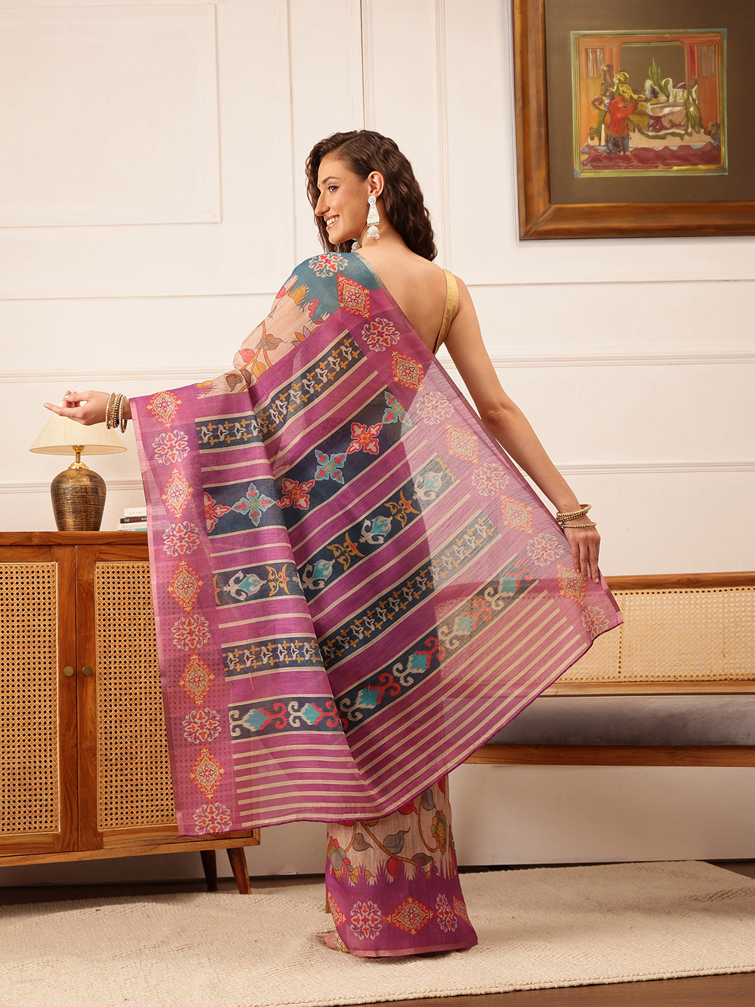 Women's Cotton Silk Floral Printed Saree