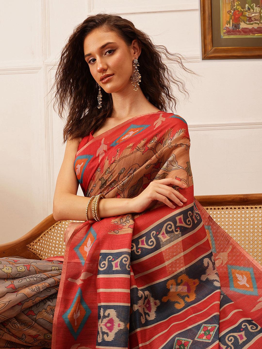Women's Cotton Silk Floral Printed Saree