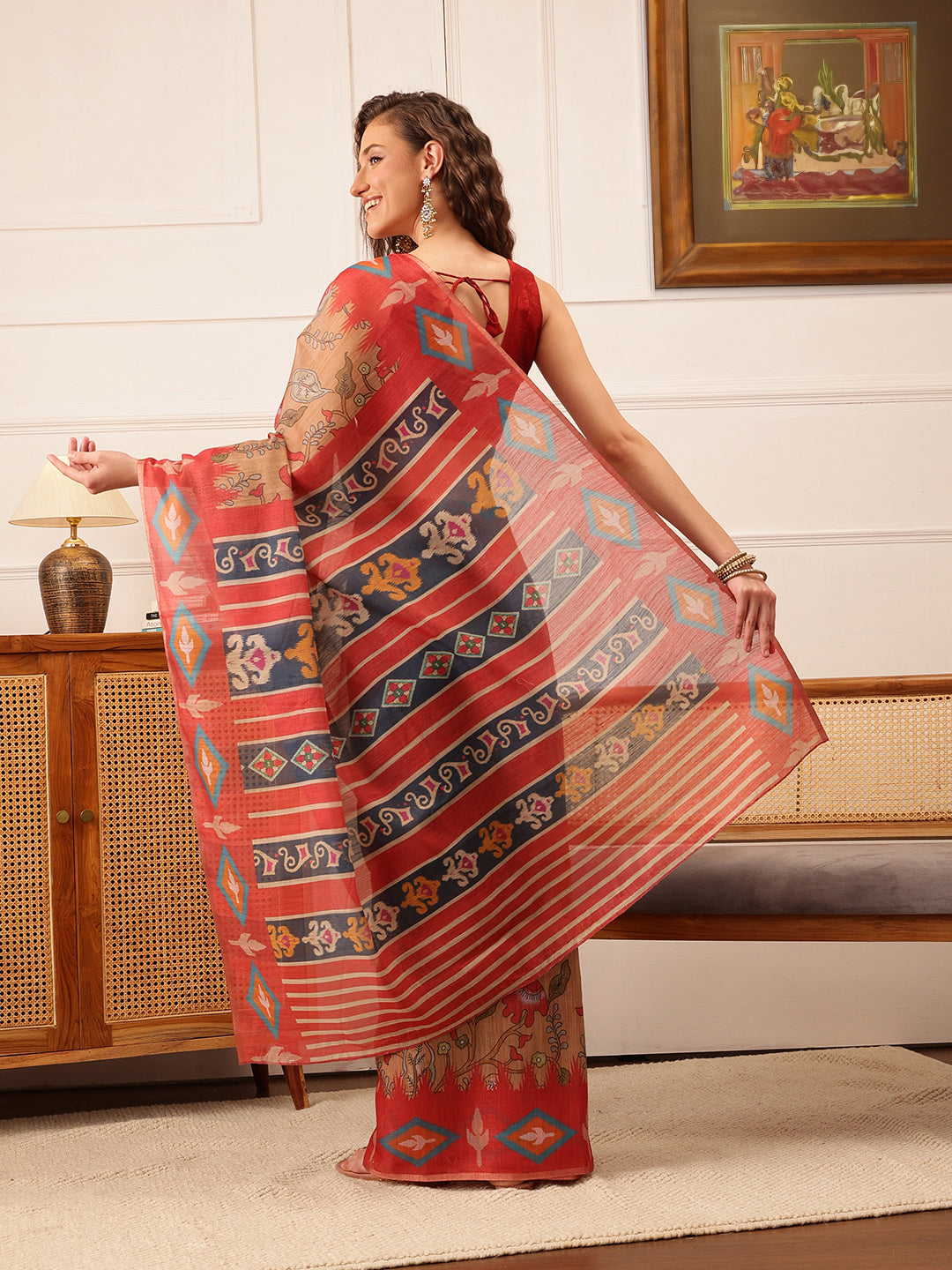 Women's Cotton Silk Floral Printed Saree