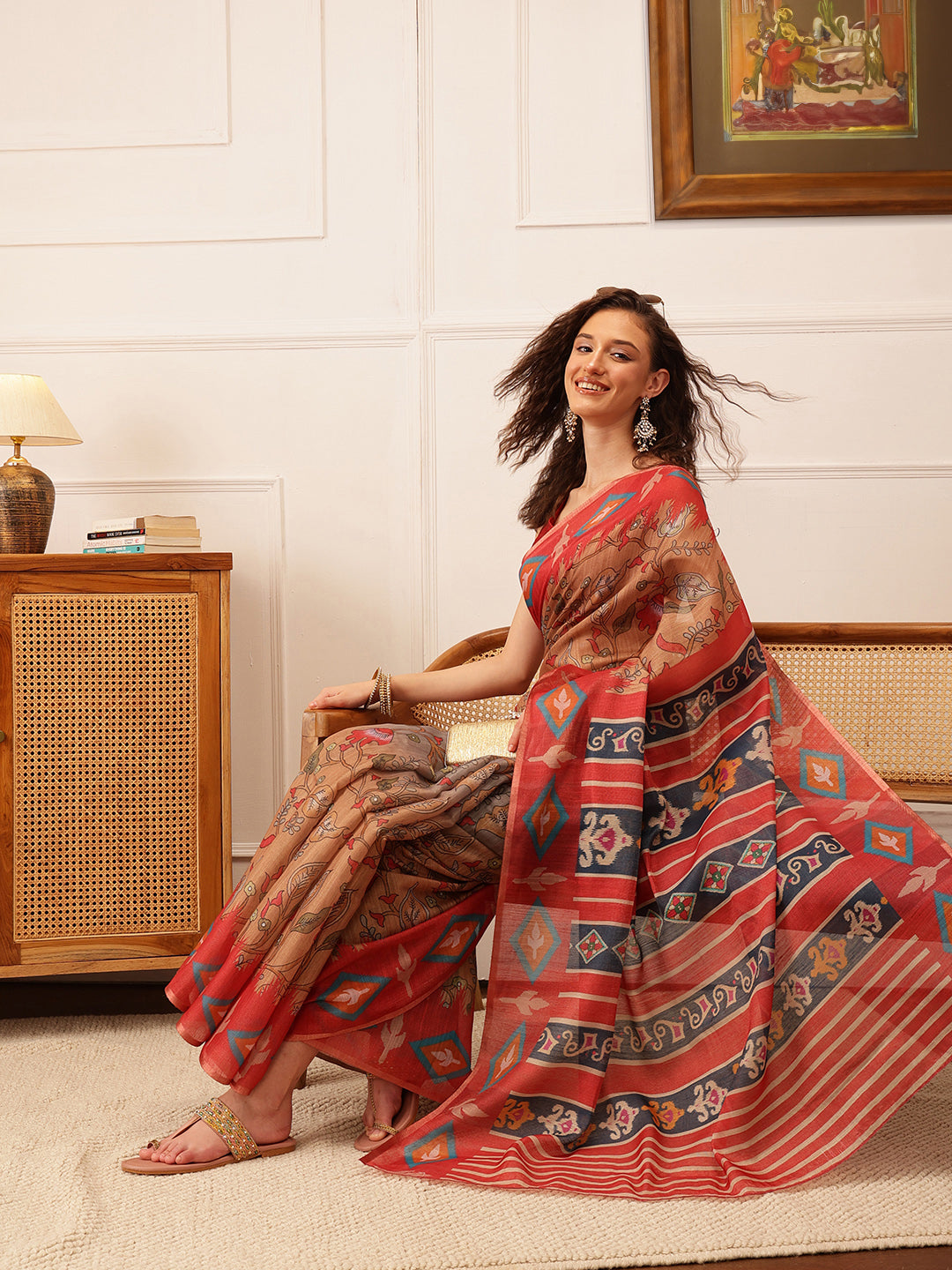 Women's Cotton Silk Floral Printed Saree