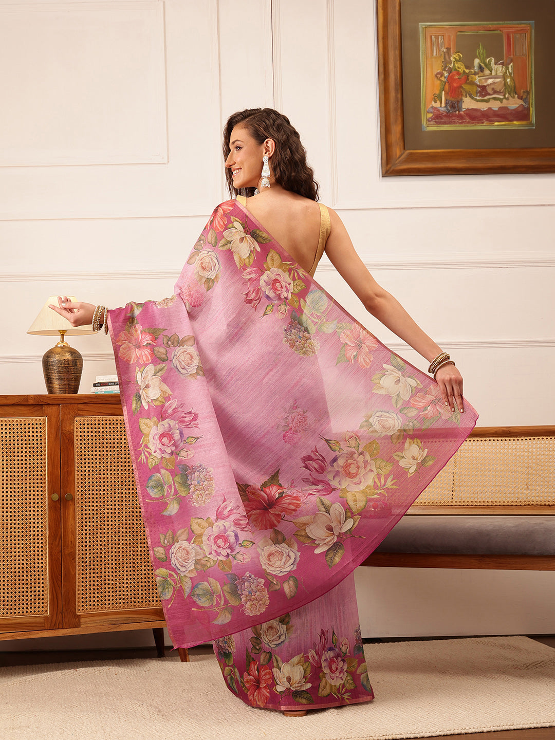Women's Cotton Silk Floral Printed Saree
