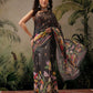 Digital Printed Cotton Silk Tissue Black Saree