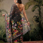 Digital Printed Cotton Silk Tissue Black Saree