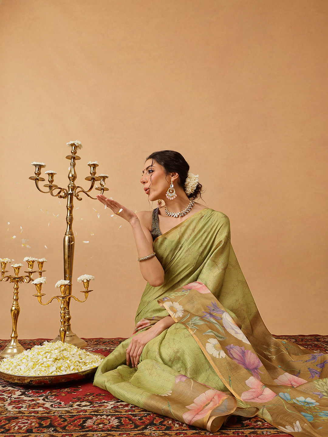 Digital Printed Cotton Silk Tissue Saree