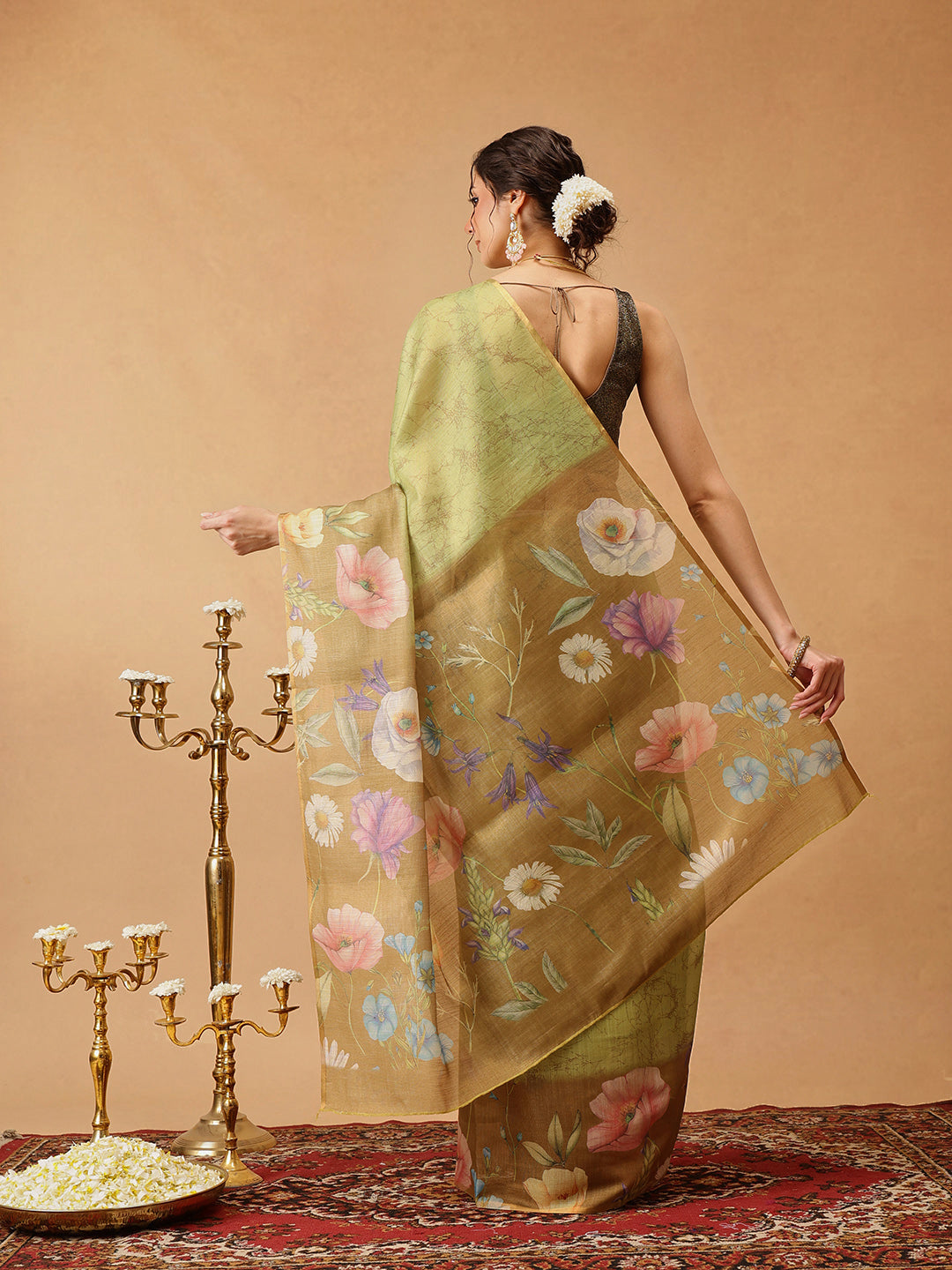 Digital Printed Cotton Silk Tissue Saree