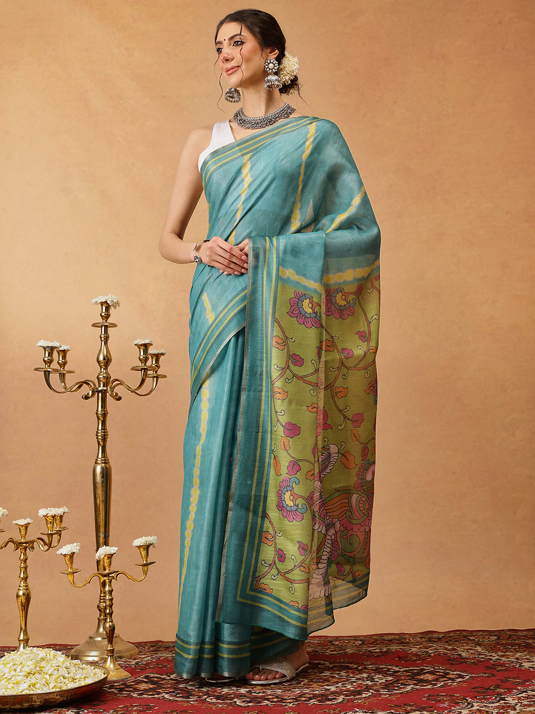 Digital Printed Cotton Silk Tissue Saree