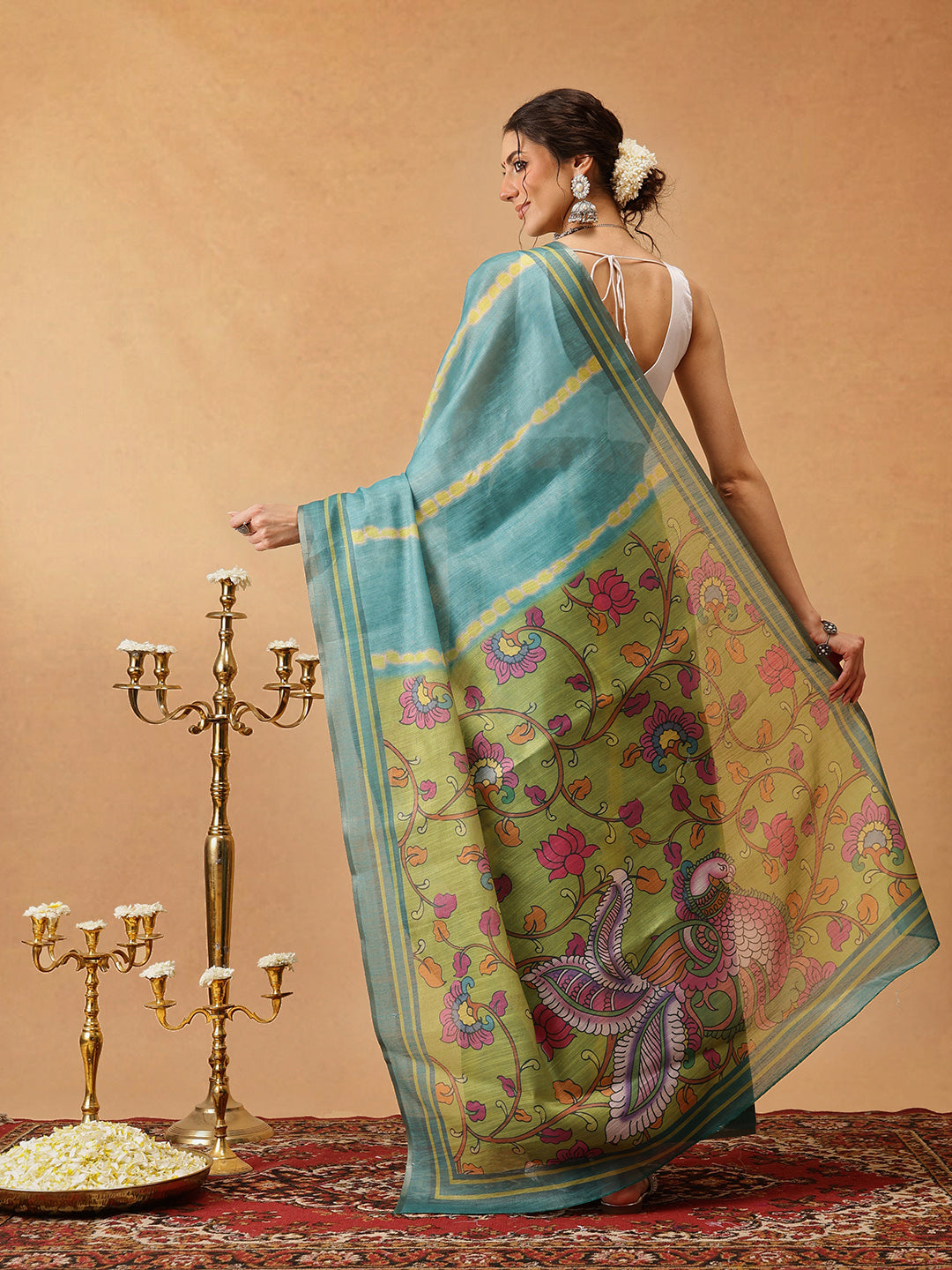 Digital Printed Cotton Silk Tissue Saree