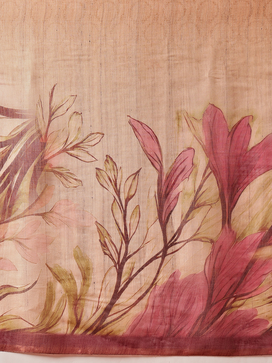 Floral Printed Cotton Silk Tissue Saree
