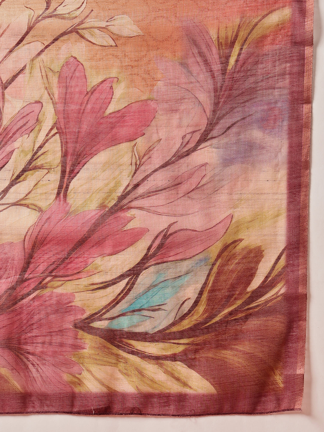 Floral Printed Cotton Silk Tissue Saree