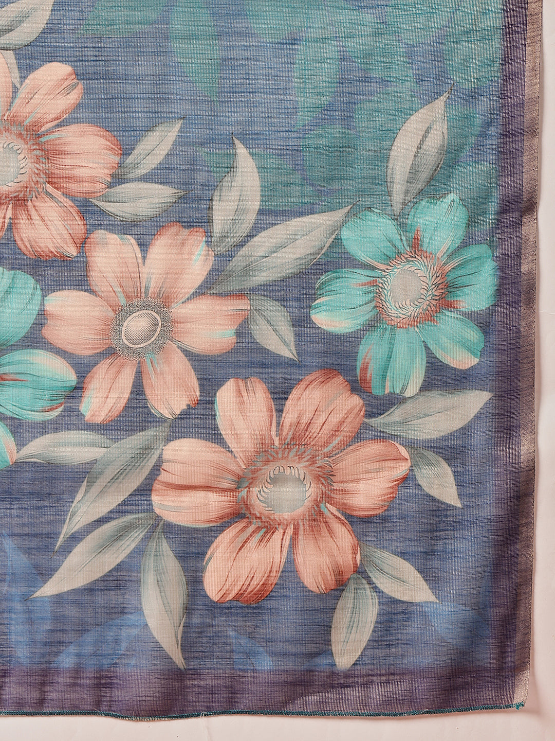 Floral Printed Cotton Silk Tissue Saree