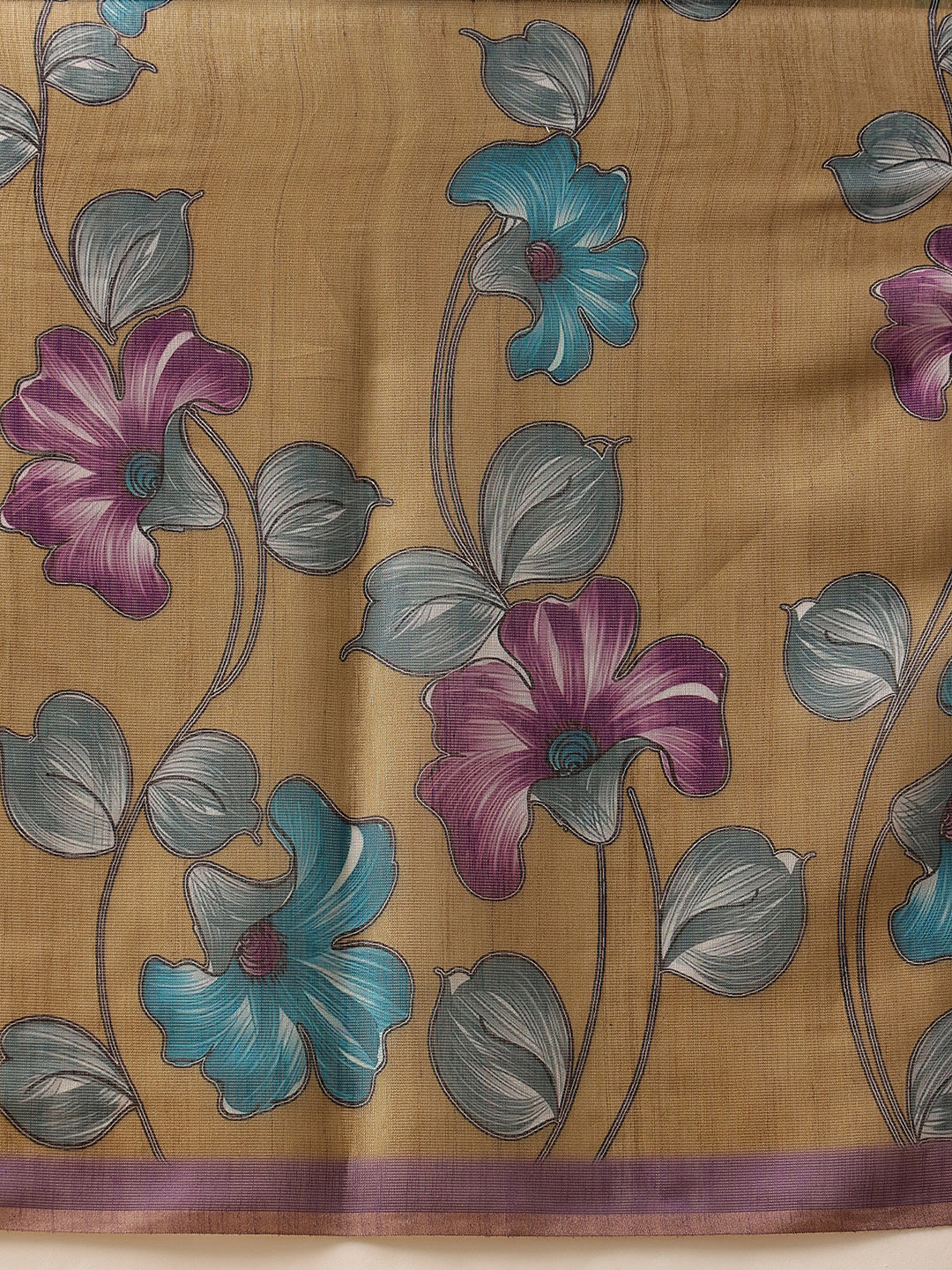 Floral Printed Cotton Silk Tissue Saree