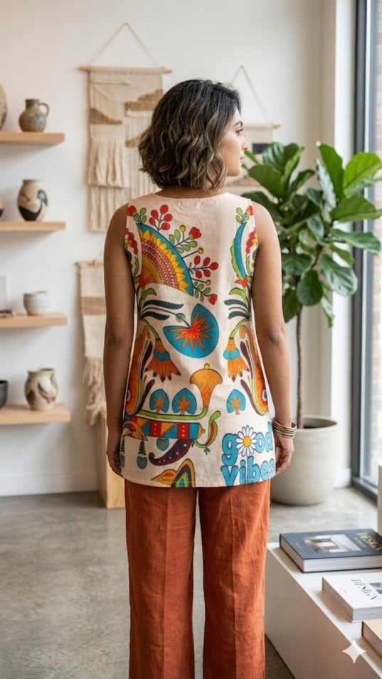 Women's Digital Printed Tunic Short Kurti for Casual Daily Wear and Office Use