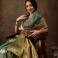 Muga Silk Floral Printed Zari Woven Saree