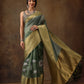 Muga Silk Floral Printed Zari Woven Saree
