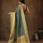 Muga Silk Floral Printed Zari Woven Saree
