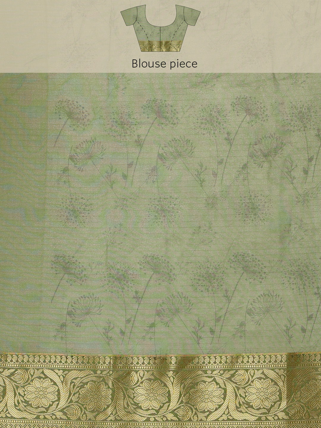 Muga Silk Floral Printed Zari Woven Saree