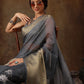 Muga Silk Floral Printed Zari Woven Saree
