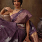 Muga Silk Floral Printed Zari Woven Saree