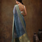 Muga Silk Floral Printed Zari Woven Saree