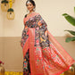 Women's Soft Tusser Silk Digital Printed Kalamkari Saree With Viscous Jacquard Border