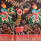 Women's Soft Tusser Silk Digital Printed Kalamkari Saree With Viscous Jacquard Border