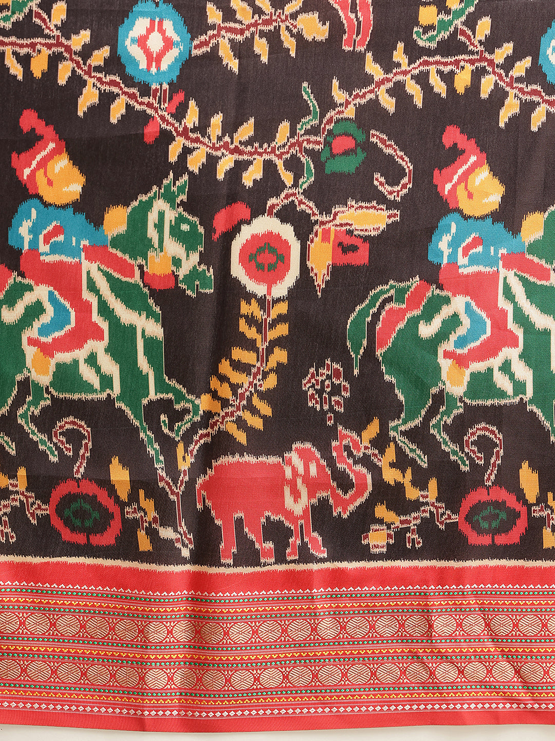 Women's Soft Tusser Silk Digital Printed Kalamkari Saree With Viscous Jacquard Border