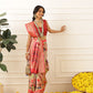 Women's Soft Tusser Silk Digital Printed Kalamkari Saree With Viscous Jacquard Border
