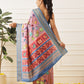 Women's Soft Tusser Silk Digital Printed Kalamkari Saree With Viscous Jacquard Border
