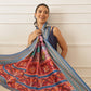 Women's Soft Tusser Silk Digital Printed Kalamkari Saree With Viscous Jacquard Border